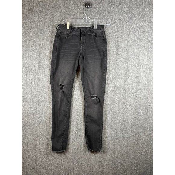 Old Navy Rockstar Black Jeans Mid-Rise Distressed Women’s Size 2 - Picture 1 of 7
